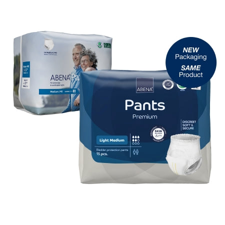 Unisex Adult Absorbent Underwear Abena® Pants Pull On with Tear Away Seams Medium Disposable Moderate Absorbency