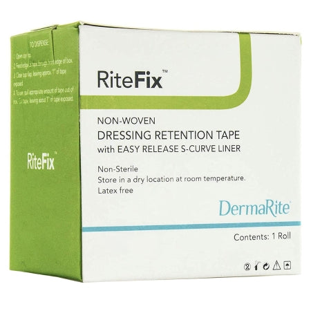 Water Resistant Dressing Retention Tape with Liner RiteFix™ White 1 Inch X 11 Yard Nonwoven NonSterile