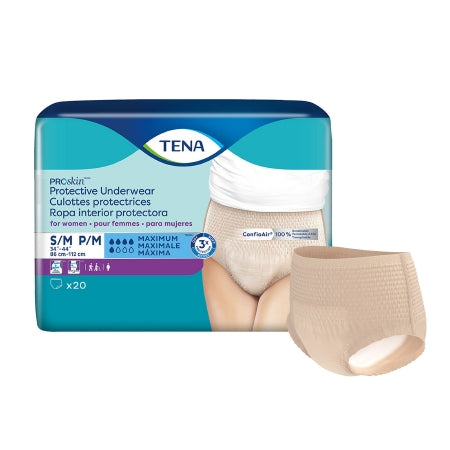 Female Adult Absorbent Underwear TENA® ProSkin™ Protective Pull On with Tear Away Seams X-Large Disposable Moderate Absorbency