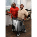 4 Wheel Rollator Tour Pure Silver Adjustable Height / Folding Carbon Fiber Frame