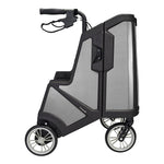 4 Wheel Rollator Tour Pure Silver Adjustable Height / Folding Carbon Fiber Frame