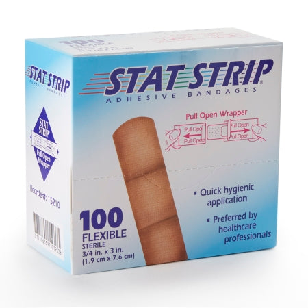 Adhesive Strip American® White Cross Stat Strip® 3/4 X 3 Inch Fabric Rectangle Tan Sterile