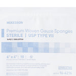 Gauze Sponge McKesson 4 X 4 Inch 10 per Tray Sterile 16-Ply Square