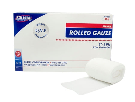 Fluff Bandage Roll Dukal™ 2 Inch X 5 Yard 1 per Pack Sterile 2-Ply Roll Shape