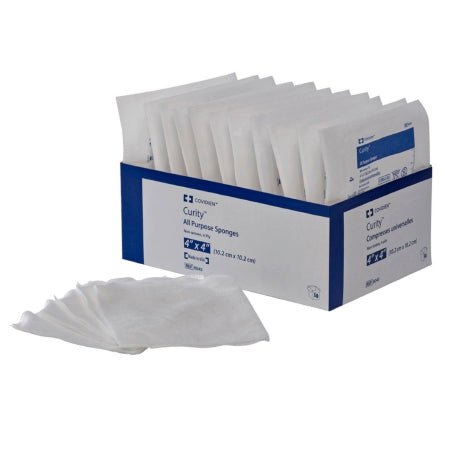 Nonwoven Sponge Curity™ 4 X 4 Inch 5 per Pouch Sterile 4-Ply Square