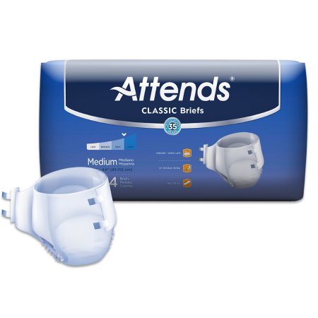 Unisex Adult Incontinence Brief Attends® Classic X-Large Disposable Heavy Absorbency