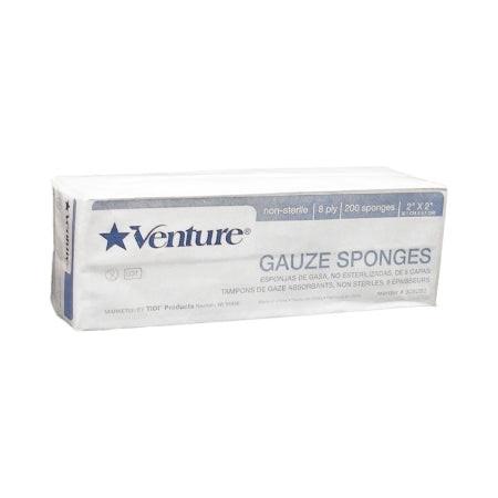 Gauze Sponge Venture™ 2 X 2 Inch 200 per Sleeve NonSterile 8-Ply Square