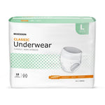 Unisex Adult Absorbent Underwear McKesson Classic Pull On with Tear Away Seams Large Disposable Light Absorbency