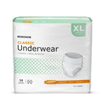 Unisex Adult Absorbent Underwear McKesson Classic Pull On with Tear Away Seams Large Disposable Light Absorbency