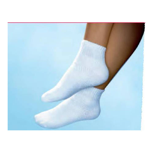 Diabetic Compression Socks JOBST® Sensifoot™ Mini Crew Ankle High Large White Closed Toe