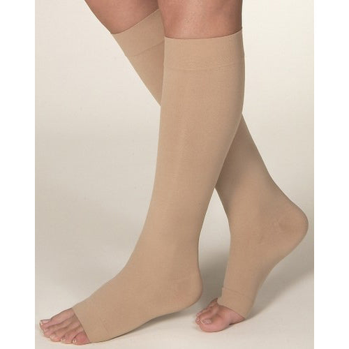 Compression Stocking JOBST® Opaque Knee High Medium Silky Beige Open Toe