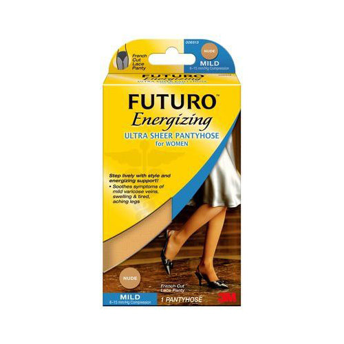 Compression Pantyhose 3M™ Futuro™ Energizing Waist High Large Nude Closed Toe