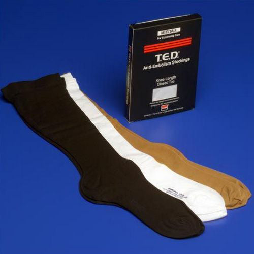 Anti-embolism Stocking T.E.D.™ Knee High Medium / Long Beige Closed Toe