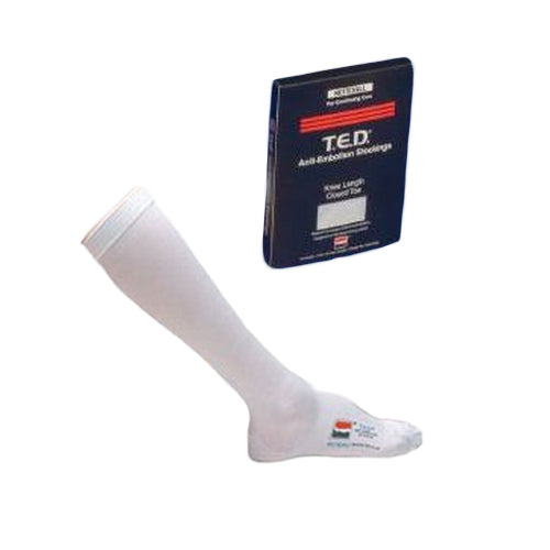 Anti-embolism Stocking T.E.D.™ Knee High Large / Regular White Closed Toe