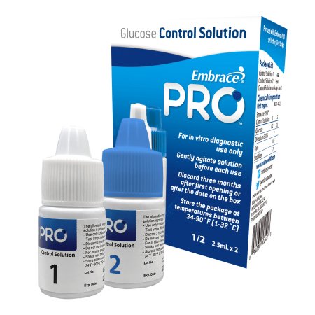 Blood Glucose Control Solution Embrace® Pro 2 X 4 mL Level 1 & 2