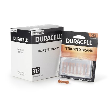 Zinc-Air Battery Duracell® 312 Cell 1.4V Disposable 8 Pack