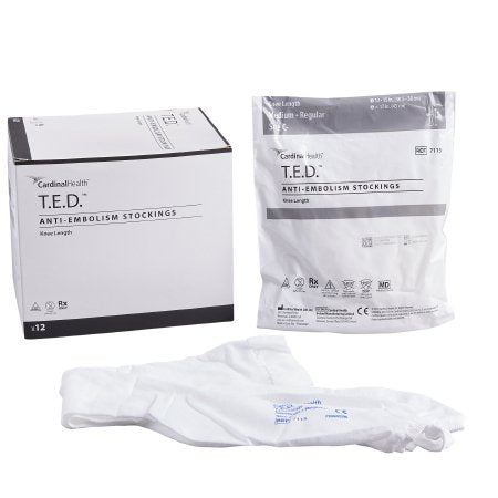 Anti-embolism Stocking T.E.D.™ Knee High Medium / Regular White Inspection Toe