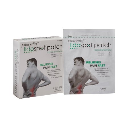 Topical Pain Relief LidoSpot™ 4% - 1% Strength Lidocaine / Menthol Patch 5 per Box