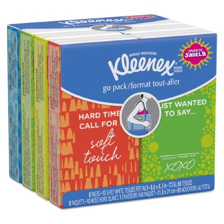 Kleenex® Pocket Pack Facial Tissue White 8-3/5 X 8-3/10 Inch 10 Count