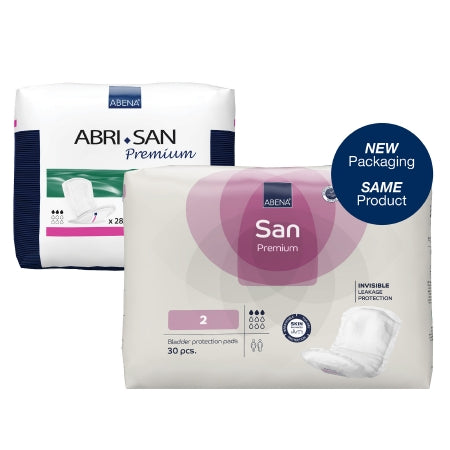 Bladder Control Pad Abri-San™ Premium 10 Inch Length Light Absorbency Fluff / Polymer Core Level 2