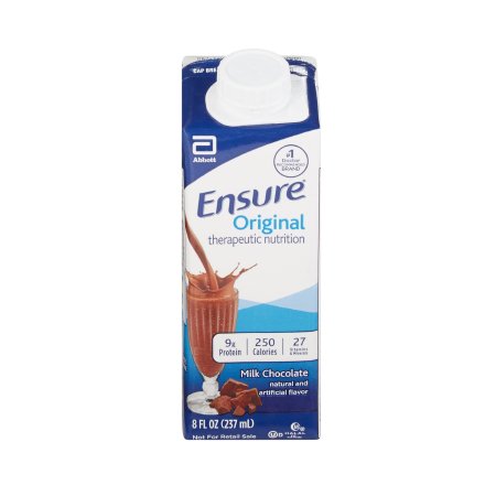 Oral Supplement Ensure® Original Therapeutic Nutrition Shake Chocolate Flavor Liquid 8 oz. Reclosable Carton