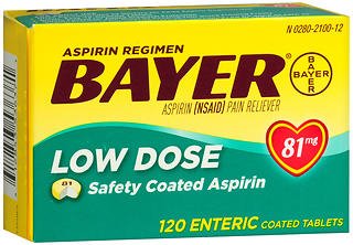 Pain Relief Bayer® 81 mg Strength Aspirin Tablet 120 per Box