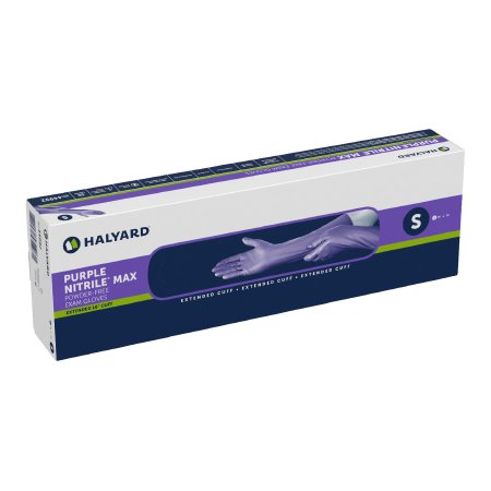 Exam Glove Purple Nitrile Max™ Small NonSterile Nitrile Extended Cuff Length Fully Textured Purple Not Rated