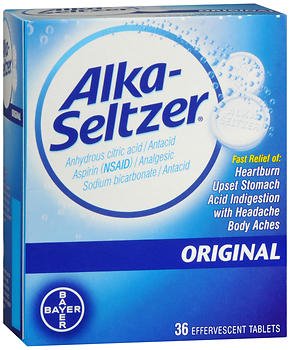 Antacid Alka-Seltzer® 1000 mg - 325 mg - 1916 mg Strength Effervescent Tablet 36 per Bottle