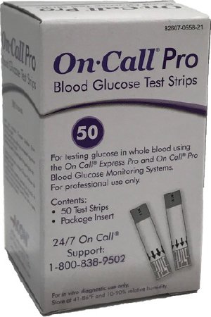 Blood Glucose Test Strips On Call® Pro 50 Strips per Pack