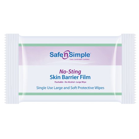 Skin Barrier Wipe Safe N Simple™ No-Sting 60% / 20% Strength Purified Water / Polyvinylpyrrolidone / Glycerin / Propylene Glycol Individual Packet Large NonSterile