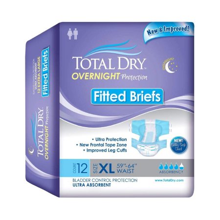 Unisex Adult Incontinence Brief Total Dry™ X-Large Disposable Heavy Absorbency