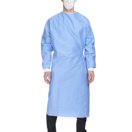 Non-Reinforced Surgical Gown with Towel McKesson X-Large Blue Sterile AAMI Level 3 Disposable