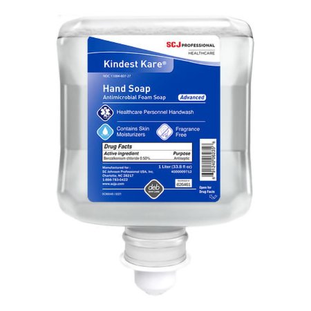 Antimicrobial Soap Kindest Kare® Advanced Foaming 1,000 mL Dispenser Refill Bottle Unscented