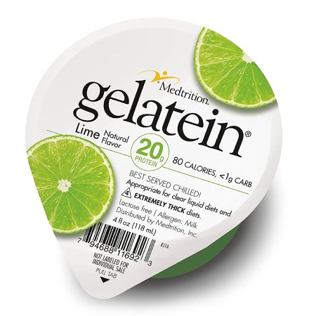 Oral Supplement Gelatein® Lime Flavor Gel 4 oz. Cup