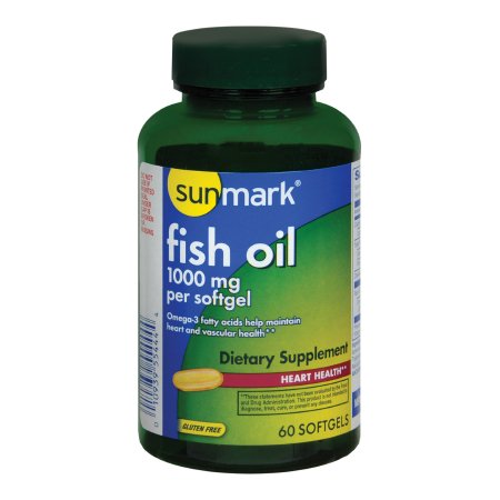 Omega 3 Supplement sunmark® Fish Oil 1000 mg Strength Softgel 60 per Bottle