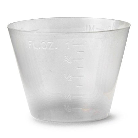 Graduated Medicine Cup Cypress 1 oz. Translucent Plastic Disposable