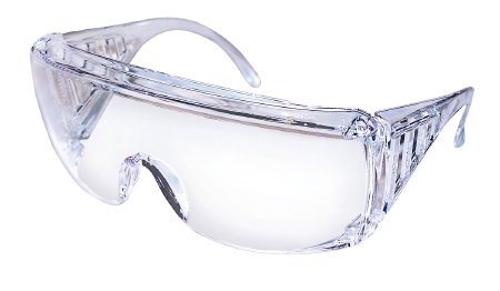 Safety Glasses Yukon® Wraparound Clear Tint Polycarbonate Lens Clear Frame Over Ear One Size Fits Most