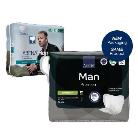 Bladder Control Pad Abena™-Man 11 Inch Length Light Absorbency Fluff / Polymer Core Formula 1