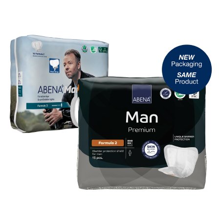 Bladder Control Pad Abena™-Man 11 Inch Length Moderate Absorbency Fluff / Polymer Core Formula 2