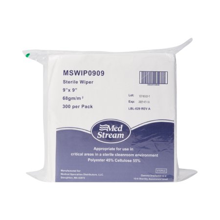 Cleanroom Wipe McKesson ISO Class 5 White Sterile Polyester / Cellulose 9 X 9 Inch Disposable