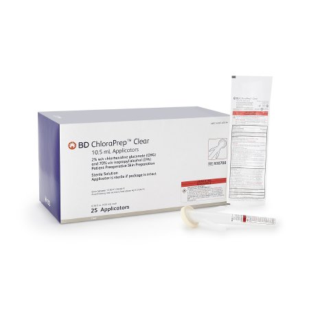 Skin Prep Solution ChloraPrep™ Clear 10.5 mL Foam Applicator 2% / 70% Strength CHG (Chlorhexidine Gluconate) / Isopropyl Alcohol Sterile