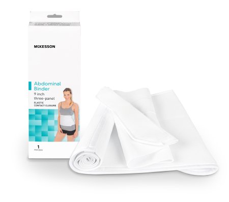 Abdominal Binder McKesson Medium / Large Hook and Loop Closure 45 to 62 Inch Waist Circumference 9 Inch Height Adult