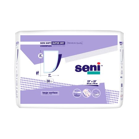 Disposable Underpad Seni® Soft Super Dry 23 X 35 Inch Cellulose Pulp / Super Absorbent Polymer Heavy Absorbency