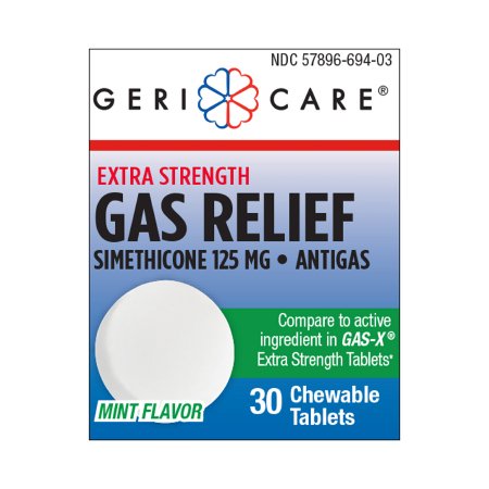 Gas Relief Geri-Care® 125 mg Strength Tablet 30 per Bottle