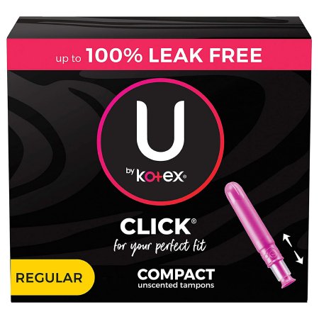 Tampon U by Kotex® Click® Regular Absorbency Plastic Applicator Individually Wrapped