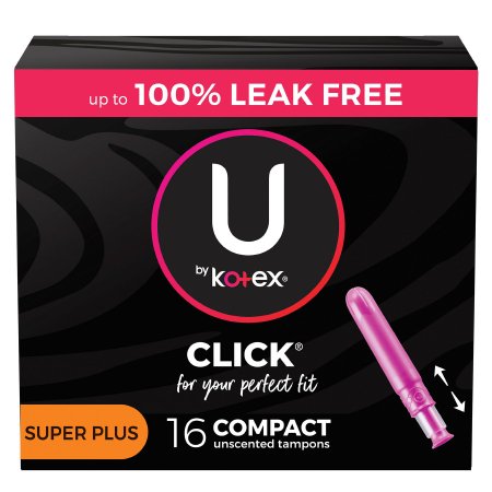 Tampon U by Kotex® Click® Super Plus Absorbency Plastic Applicator Individually Wrapped