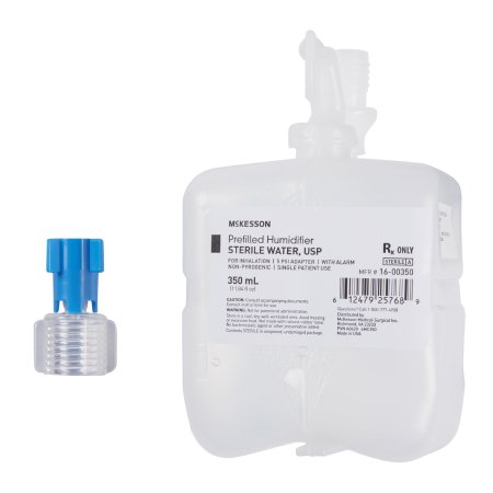McKesson Humidifier Bottle with Adapter 350 mL Sterile Water Universal