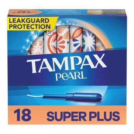 Tampon Tampax® Pearl Super Plus Absorbency Plastic Applicator Individually Wrapped