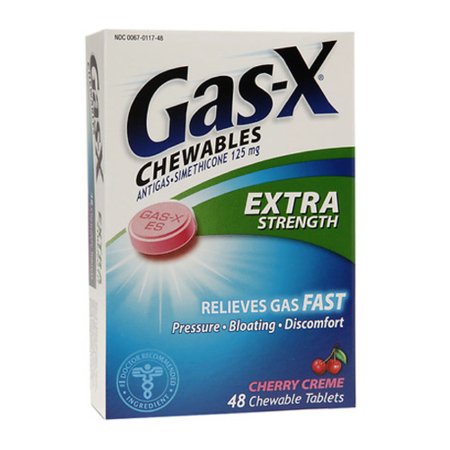 Gas Relief Gas-X® 125 mg Strength Chewable Tablet 48 per Bottle