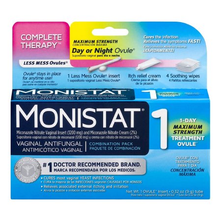 Vaginal Antifungal Monistat® 1 2% Strength Suppository 1 per Box Applicator